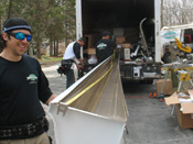 Forming aluminum gutters before installation in Toledo